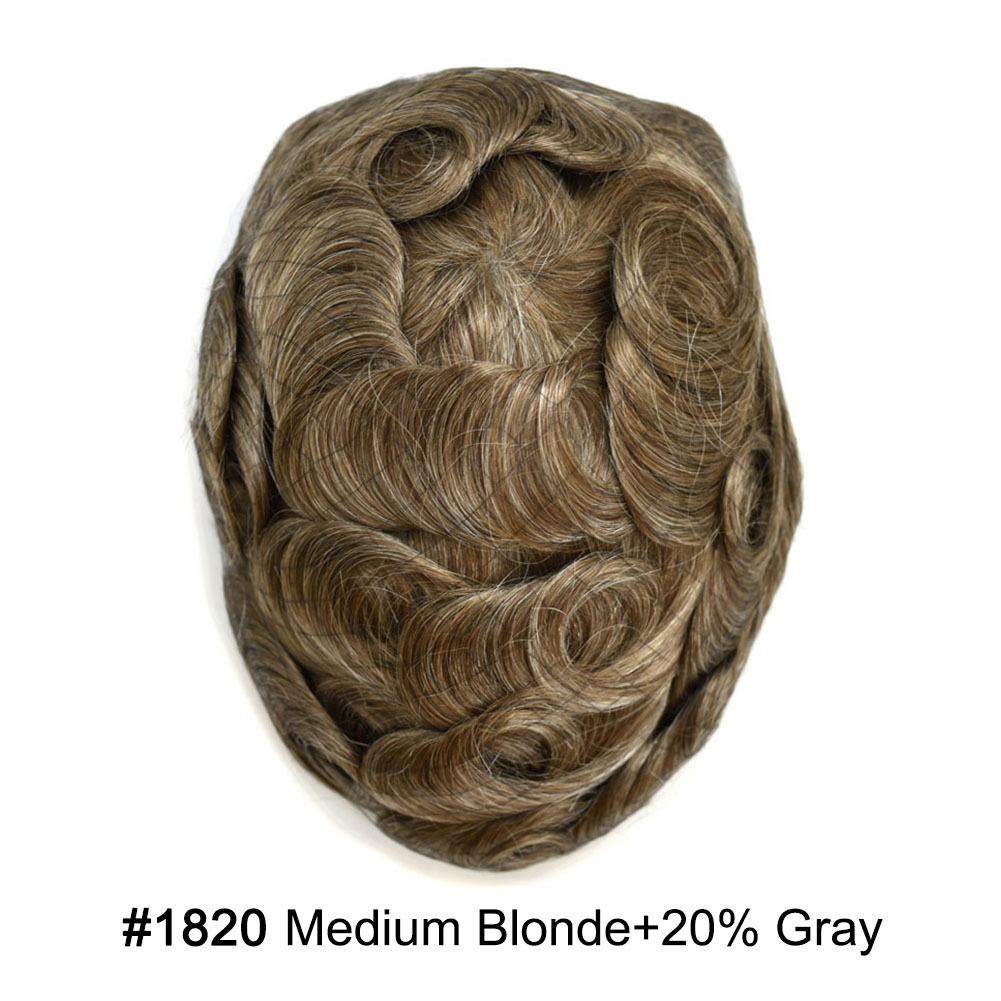 【Goldman Hair】 Fine Monofilament Hair Replacement System Toupee For Men Durable Hair Piece Natural Hairline Hair Replacement System