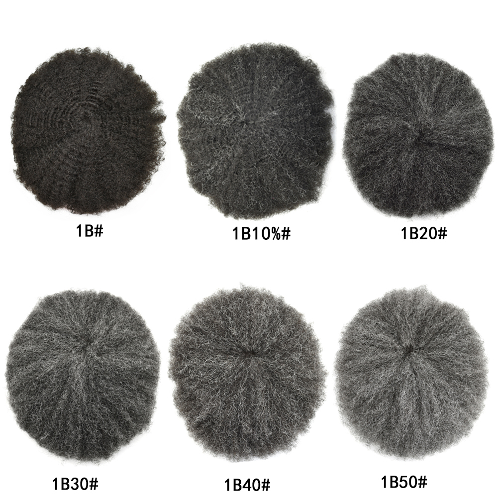 Goldman Mens Lace Afro Hair Unit For Black Men With Clear PU American Wave Toupees - Indian Human Hair, Undetectable Hair Systems