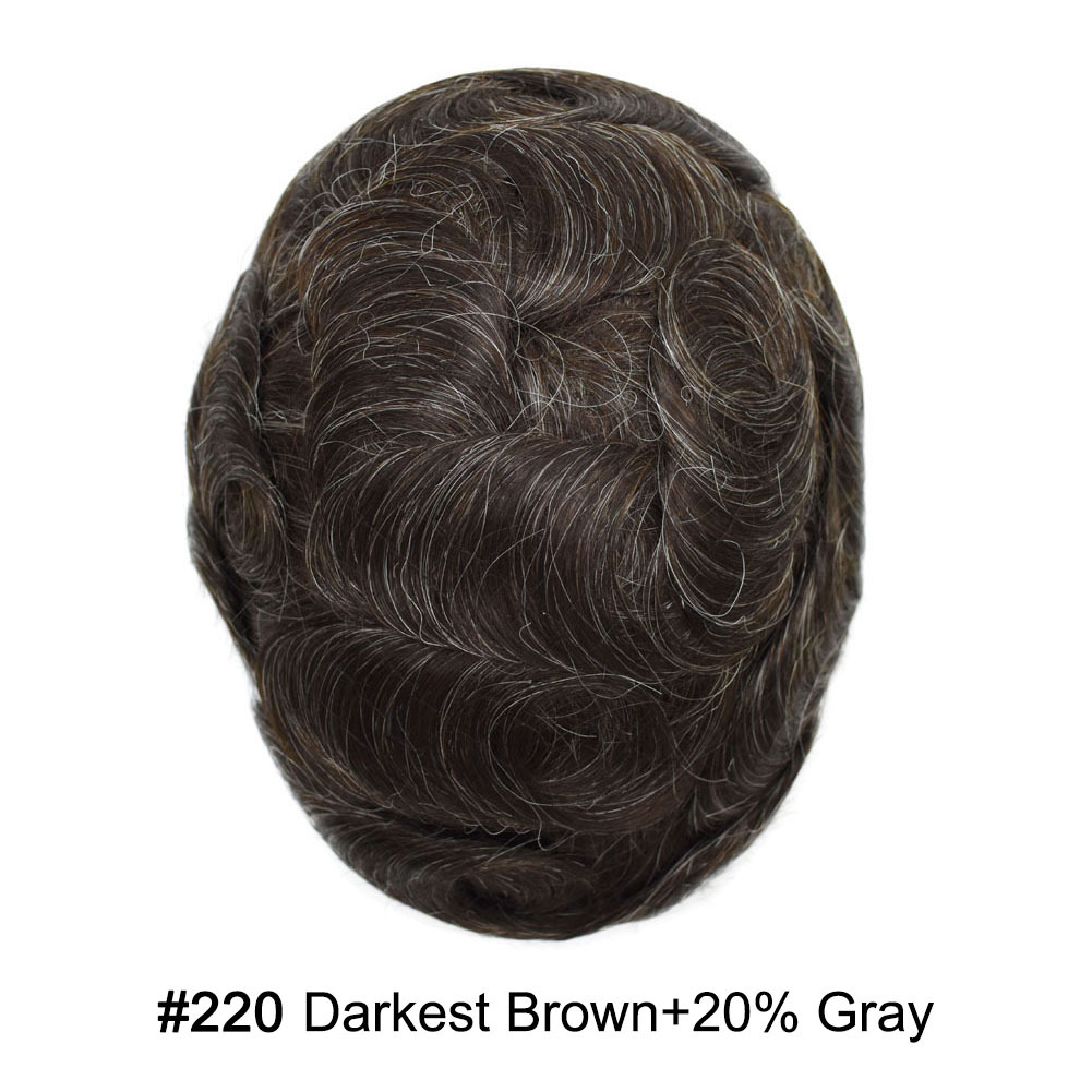 【Goldman Hair】 Fine Monofilament Hair Replacement System Toupee For Men Durable Hair Piece Natural Hairline Hair Replacement System
