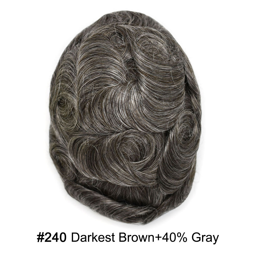 【Goldman Hair】 Fine Monofilament Hair Replacement System Toupee For Men Durable Hair Piece Natural Hairline Hair Replacement System