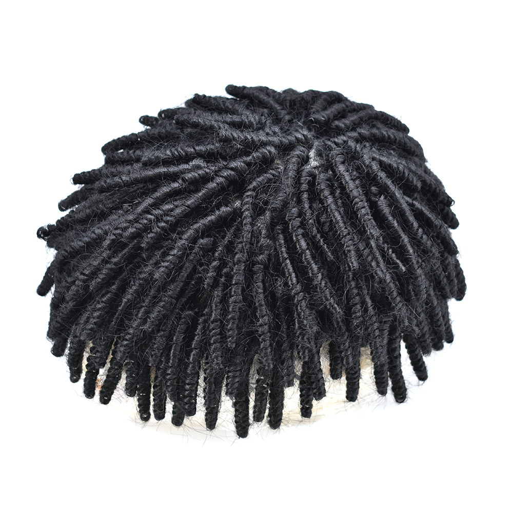 Afro Braids Toupee For Black Men Crochet Braids African American Men Hair Replacement System Dreadlock Human Hair Toupee Afro Hair Unit Locs Braided For Black Men