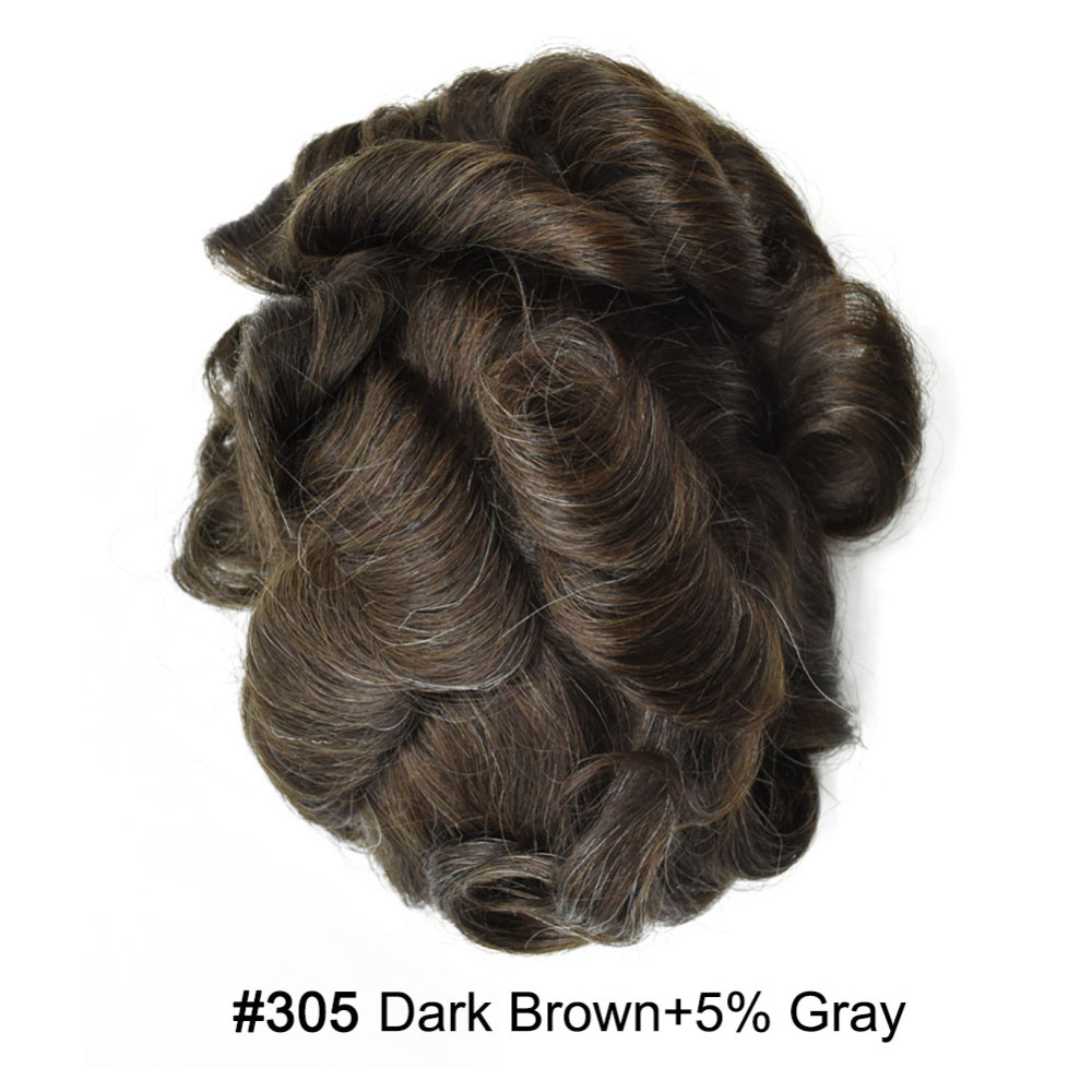 【Goldman Hair】 Fine Monofilament Hair Replacement System Toupee For Men Durable Hair Piece Natural Hairline Hair Replacement System