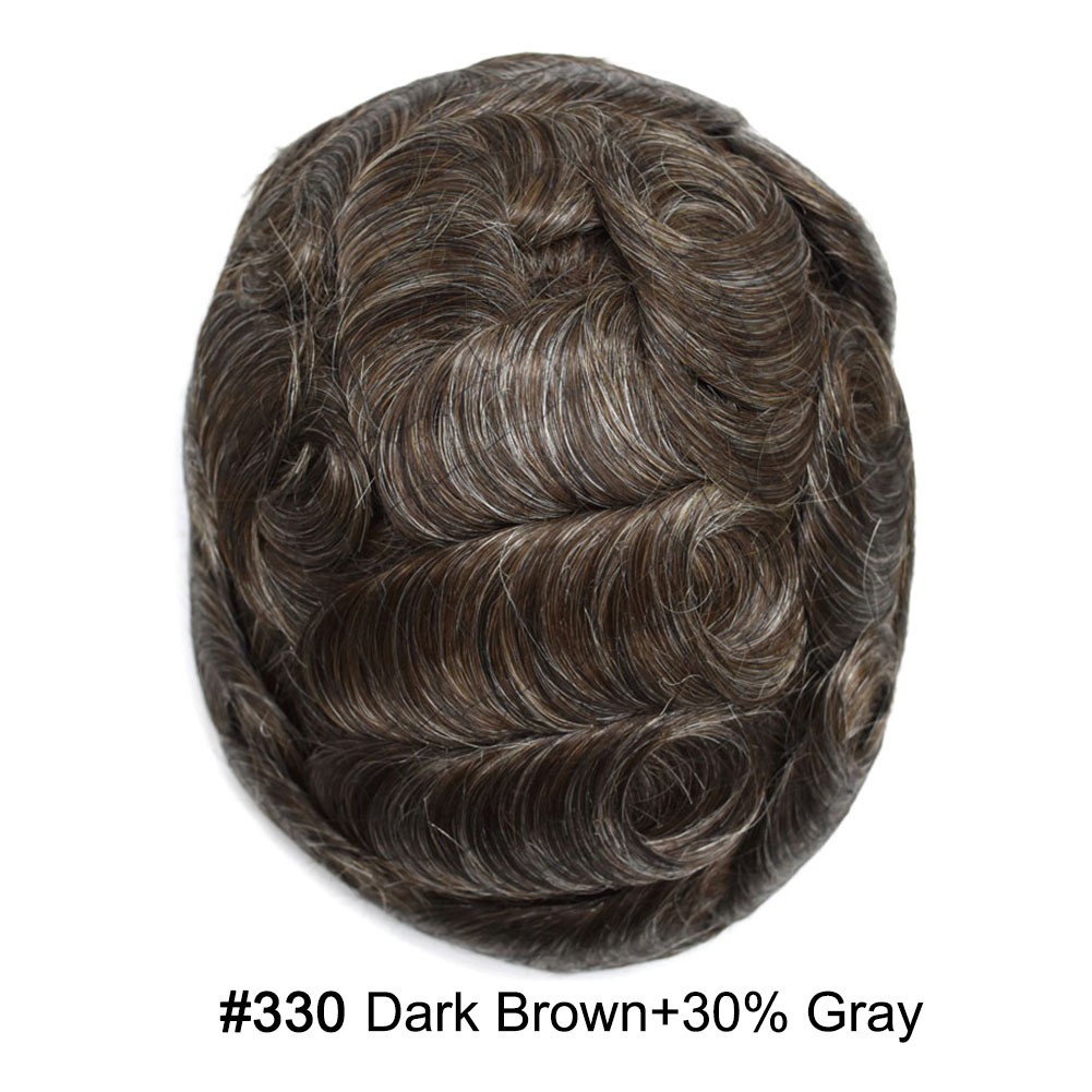 【Goldman Hair】 Fine Monofilament Hair Replacement System Toupee For Men Durable Hair Piece Natural Hairline Hair Replacement System
