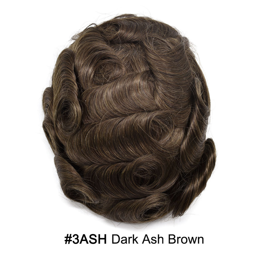 【Goldman Hair】 Fine Monofilament Hair Replacement System Toupee For Men Durable Hair Piece Natural Hairline Hair Replacement System