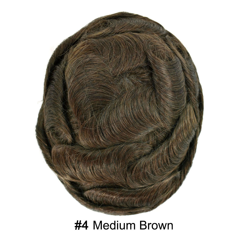 【Goldman Hair】 Fine Monofilament Hair Replacement System Toupee For Men Durable Hair Piece Natural Hairline Hair Replacement System