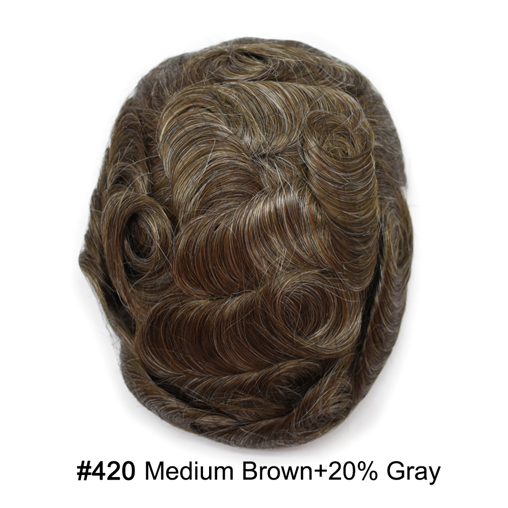 【Goldman Hair】 Fine Monofilament Hair Replacement System Toupee For Men Durable Hair Piece Natural Hairline Hair Replacement System