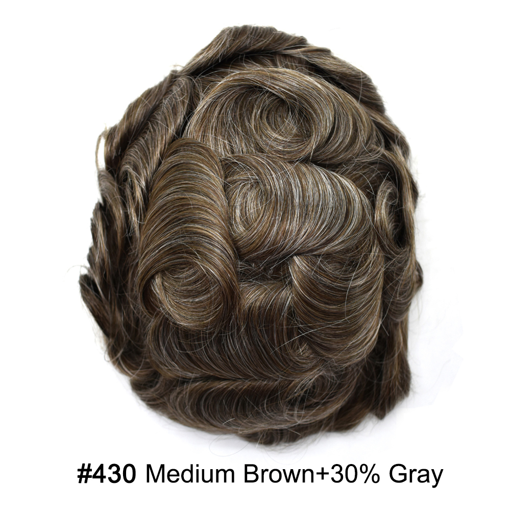 【Goldman Hair】 Fine Monofilament Hair Replacement System Toupee For Men Durable Hair Piece Natural Hairline Hair Replacement System