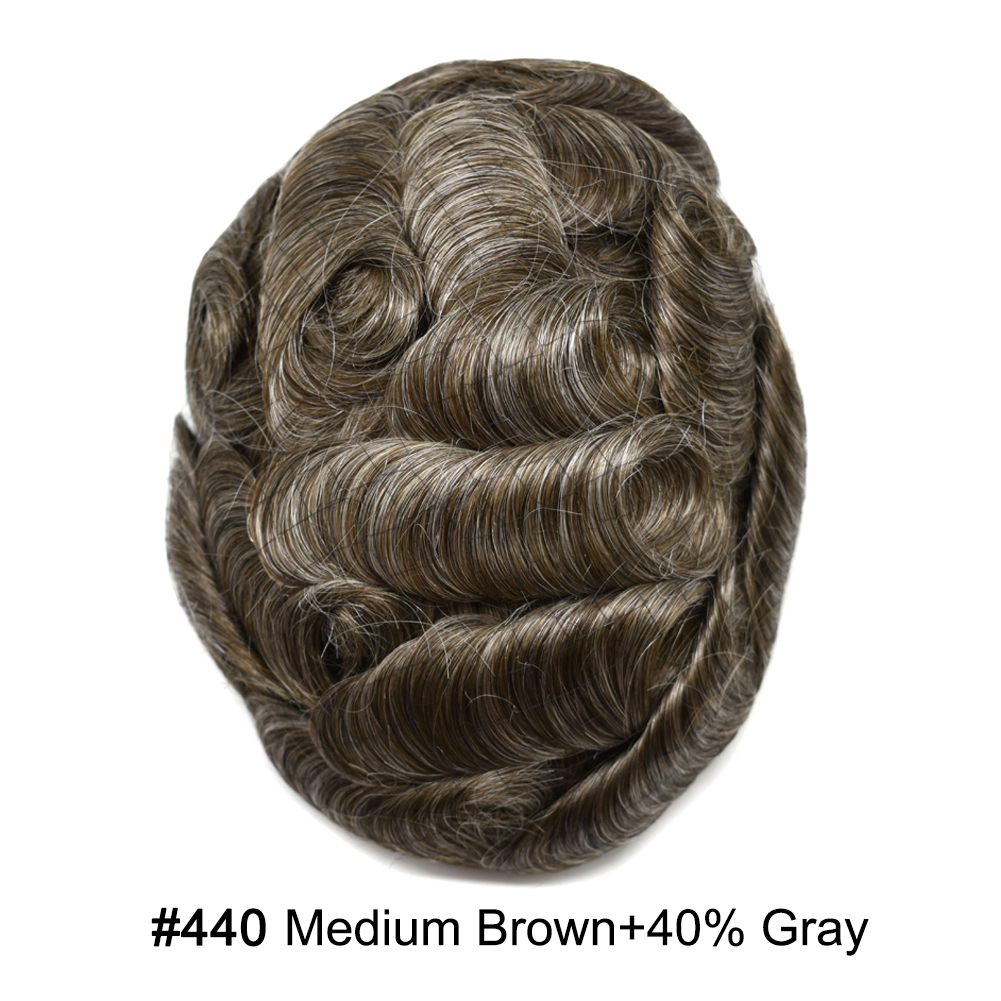 【Goldman Hair】 Fine Monofilament Hair Replacement System Toupee For Men Durable Hair Piece Natural Hairline Hair Replacement System