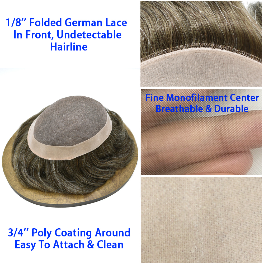 Goldman Premium Hair Replacement D7-3 - Surgical-Grade Mono Lace with Baby Hair Design - Comfortable All-Day Wear for Business Men
