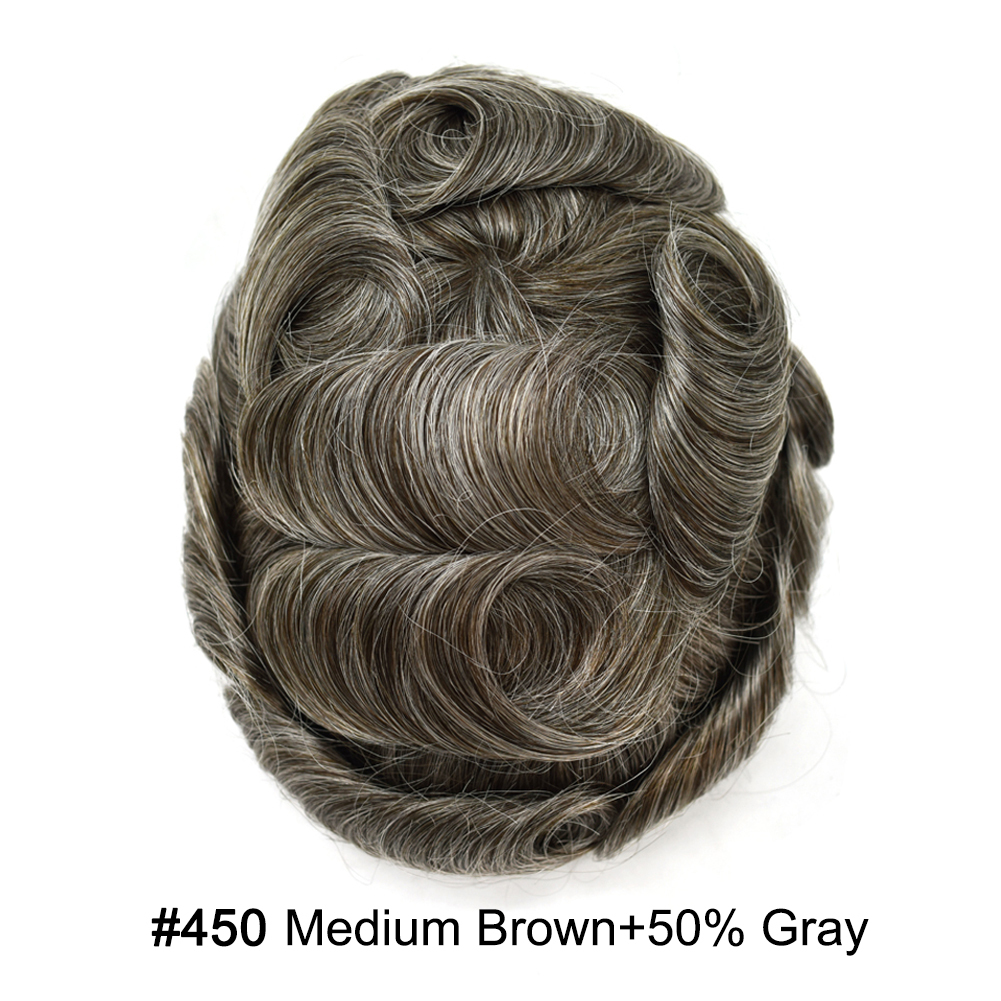 【Goldman Hair】 Fine Monofilament Hair Replacement System Toupee For Men Durable Hair Piece Natural Hairline Hair Replacement System