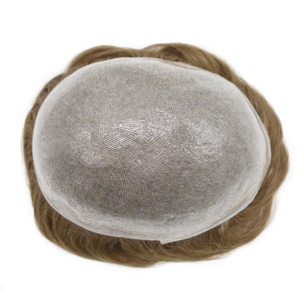 【Goldman Hair】 0.08mm Ultra Thin Skin Hair System V- Loop Front Mens Hair Pieces - Natural Hairline, Durable & Undetectable Human Hair Replacement