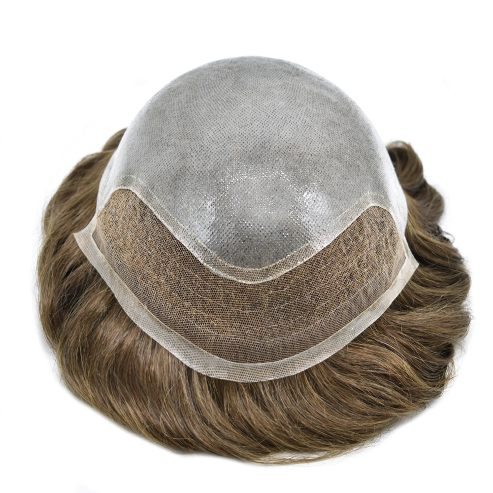 【Goldman Hair】Lace Front Skin Toupee for Men BIO- Thin Durable Skin, Indian Remy Hair - Natural Prosthesis Hair Replacement