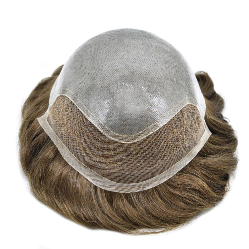 【Goldman Hair】Lace Front Skin Toupee for Men BIO- Thin Durable Skin, Indian Remy Hair - Natural Prosthesis Hair Replacement