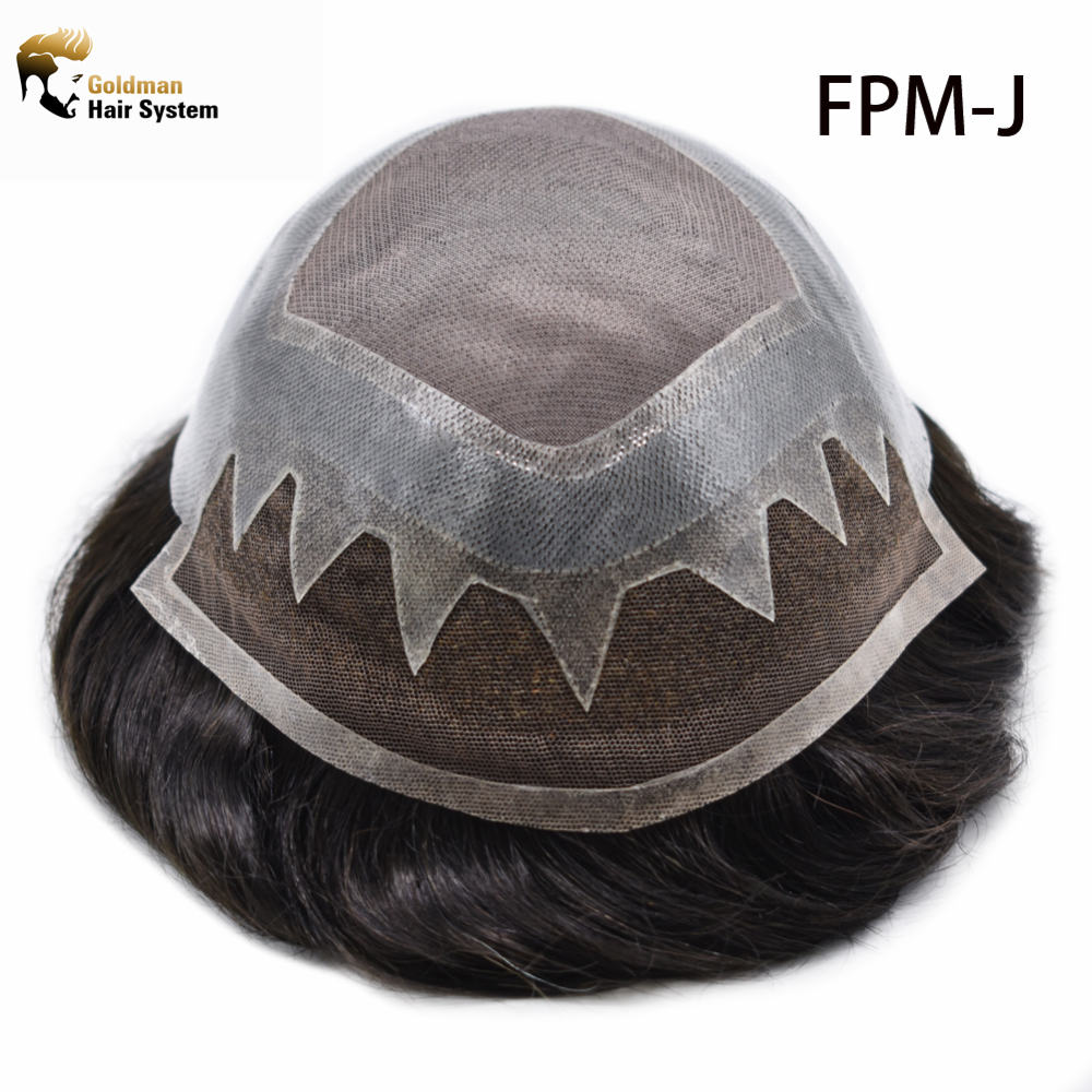 【Goldman Hair】 Fine Monofilament Hair Replacement System | Toupee For Men Durable Hair Piece Natural Hairline Hair Replacement System