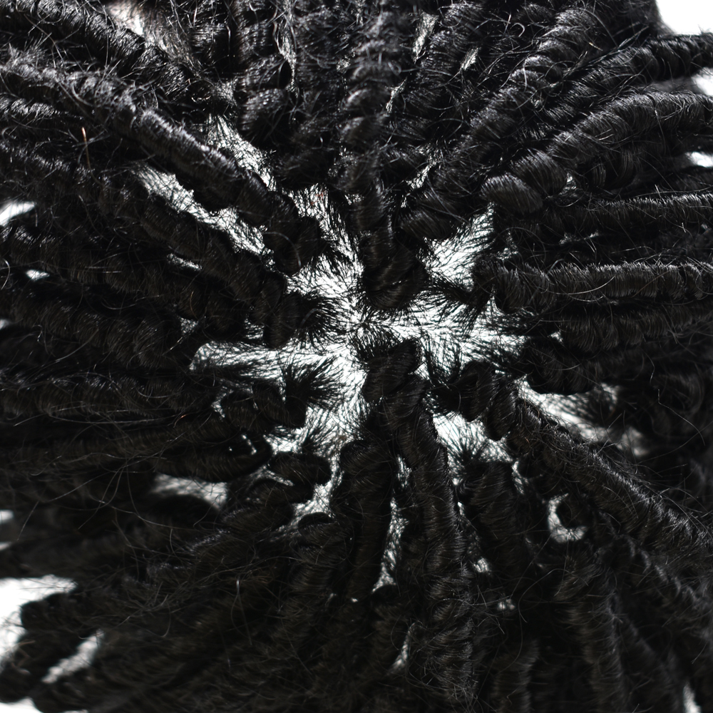 Afro Braids Toupee For Black Men Crochet Braids African American Men Hair Replacement System Dreadlock Human Hair Toupee Afro Hair Unit Locs Braided For Black Men