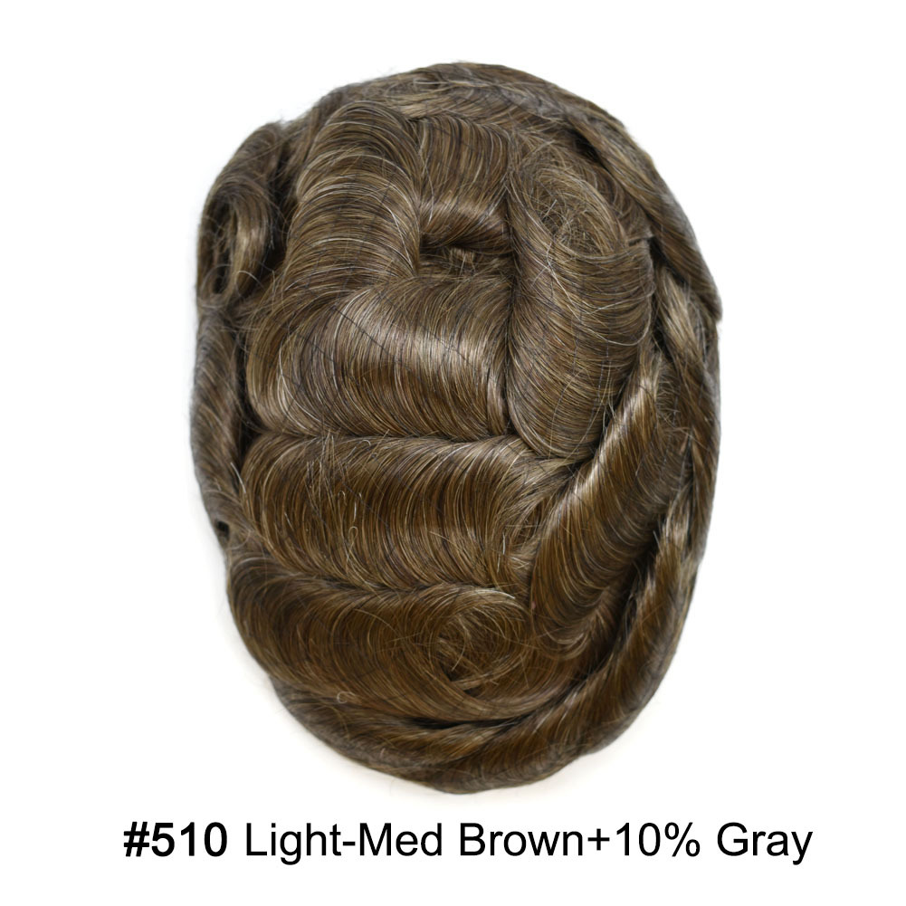【Goldman Hair】 Fine Monofilament Hair Replacement System Toupee For Men Durable Hair Piece Natural Hairline Hair Replacement System