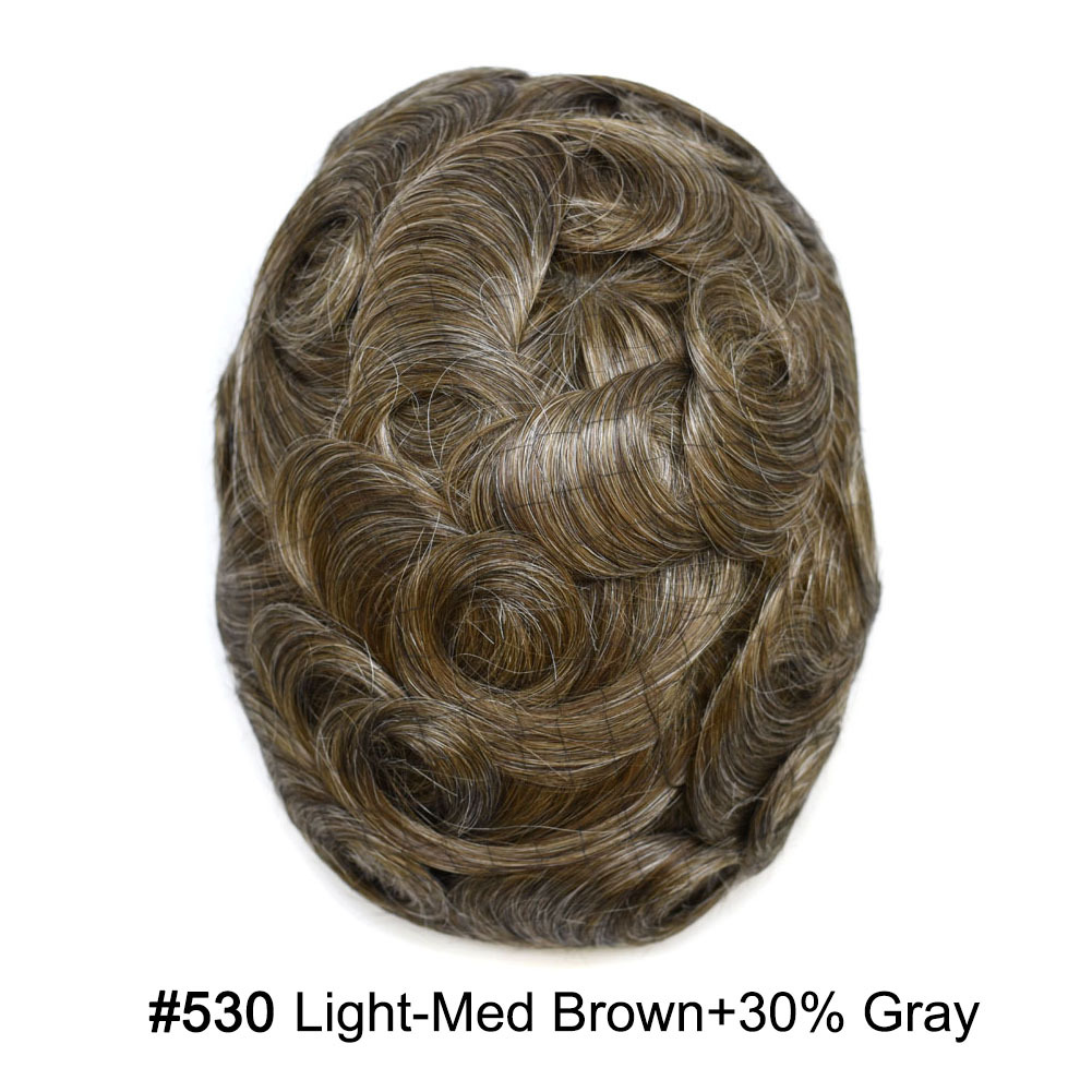 【Goldman Hair】 Fine Monofilament Hair Replacement System Toupee For Men Durable Hair Piece Natural Hairline Hair Replacement System