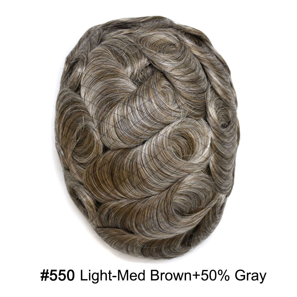 【Goldman Hair】 Fine Monofilament Hair Replacement System Toupee For Men Durable Hair Piece Natural Hairline Hair Replacement System