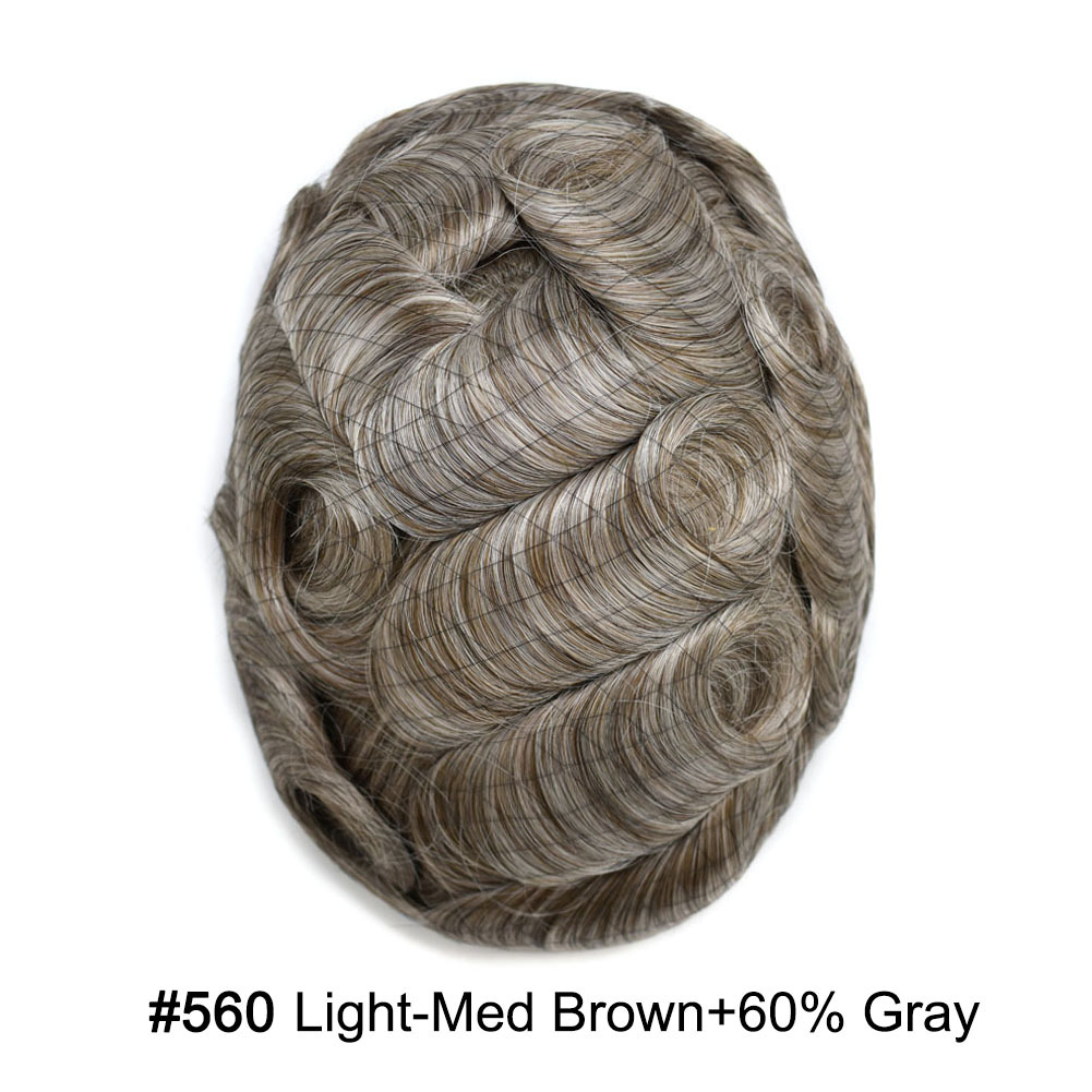 【Goldman Hair】 Fine Monofilament Hair Replacement System Toupee For Men Durable Hair Piece Natural Hairline Hair Replacement System