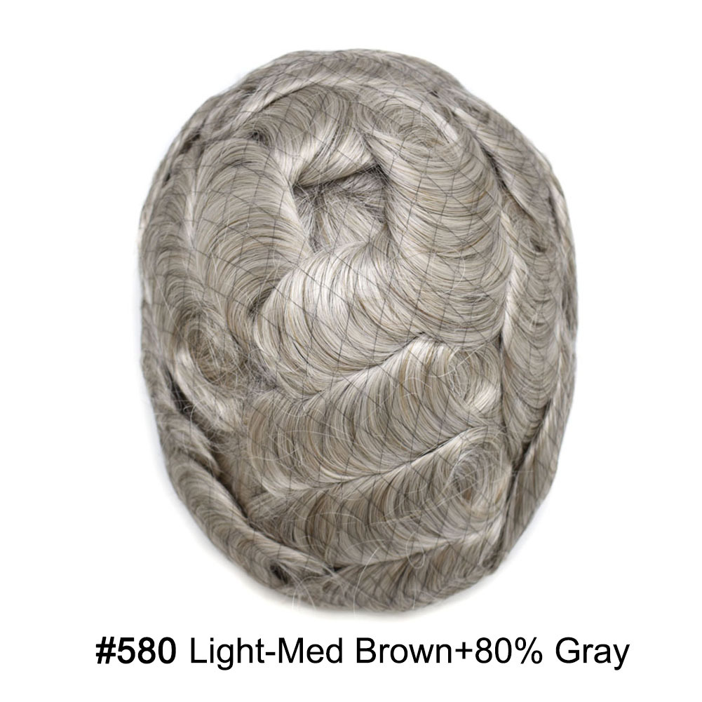 【Goldman Hair】 Fine Monofilament Hair Replacement System Toupee For Men Durable Hair Piece Natural Hairline Hair Replacement System