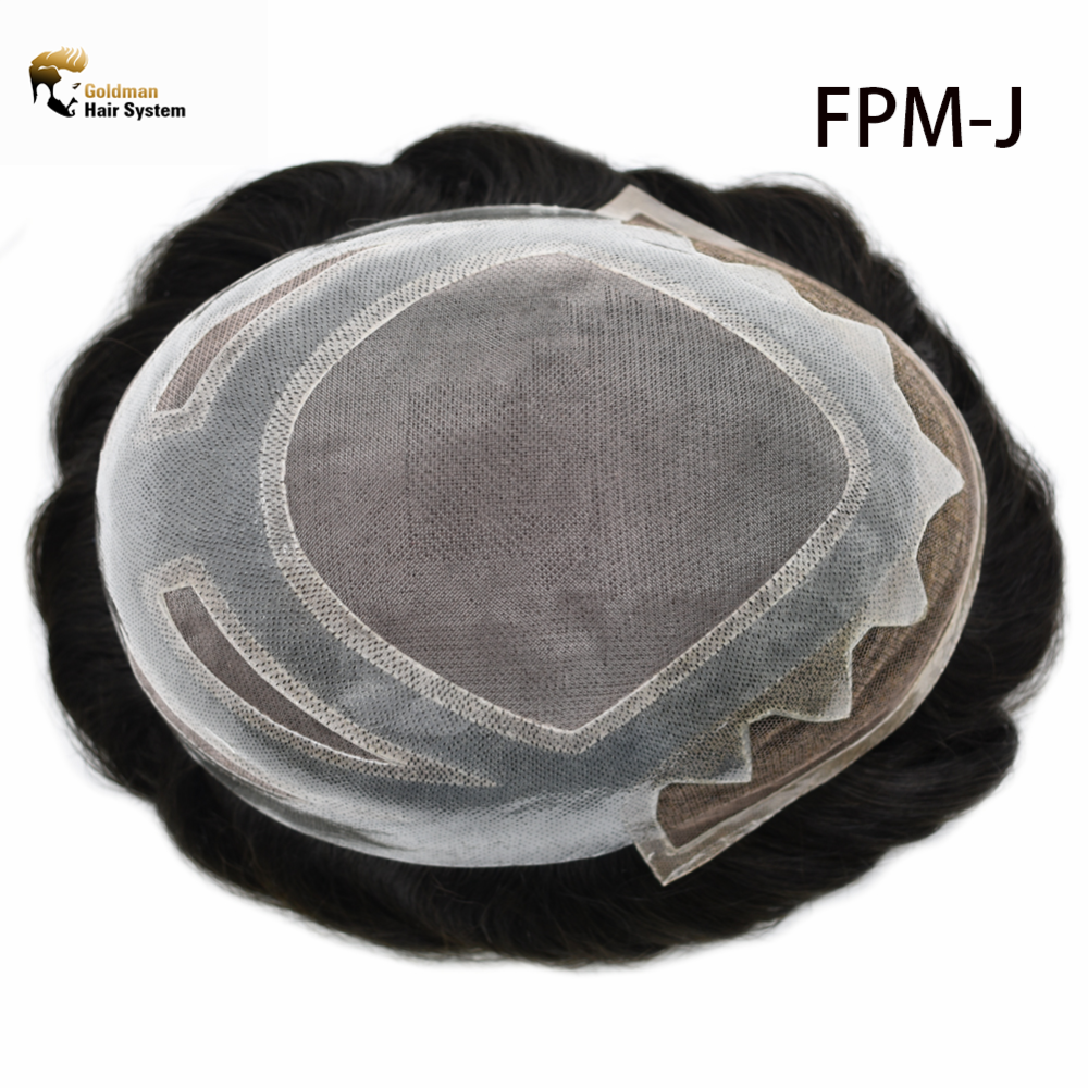 【Goldman Hair】 Fine Monofilament Hair Replacement System | Toupee For Men Durable Hair Piece Natural Hairline Hair Replacement System