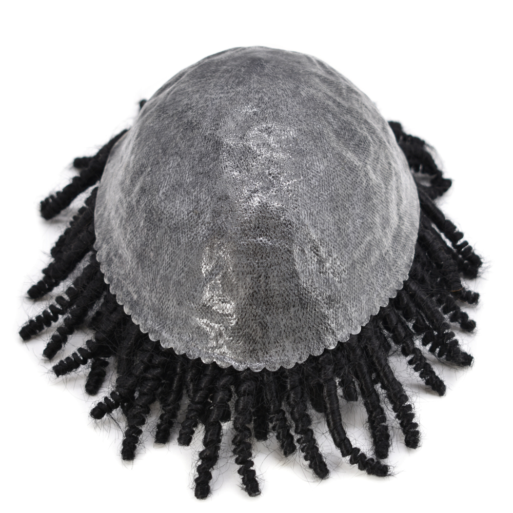 Afro Braids Toupee For Black Men Crochet Braids African American Men Hair Replacement System Dreadlock Human Hair Toupee Afro Hair Unit Locs Braided For Black Men