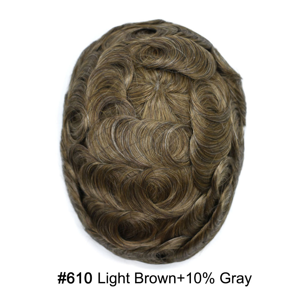 【Goldman Hair】 Fine Monofilament Hair Replacement System Toupee For Men Durable Hair Piece Natural Hairline Hair Replacement System