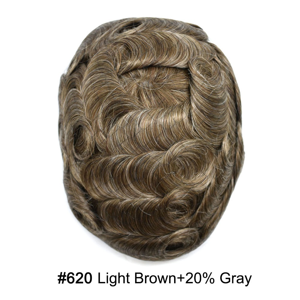 【Goldman Hair】 Fine Monofilament Hair Replacement System Toupee For Men Durable Hair Piece Natural Hairline Hair Replacement System