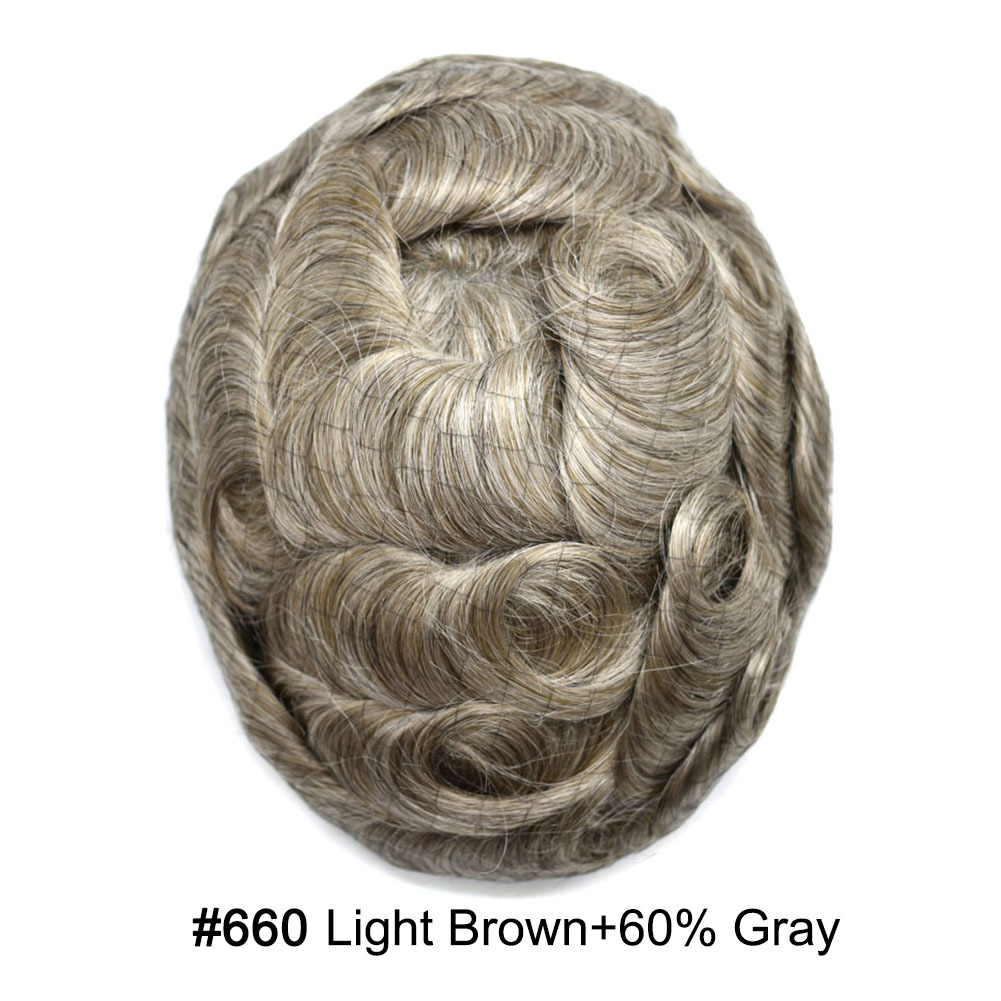 【Goldman Hair】 Fine Monofilament Hair Replacement System Toupee For Men Durable Hair Piece Natural Hairline Hair Replacement System