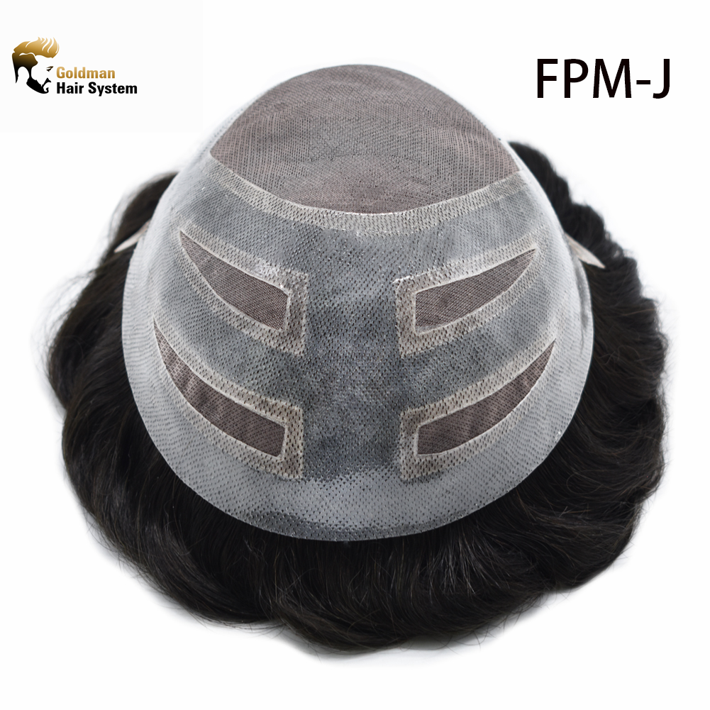 【Goldman Hair】 Fine Monofilament Hair Replacement System | Toupee For Men Durable Hair Piece Natural Hairline Hair Replacement System