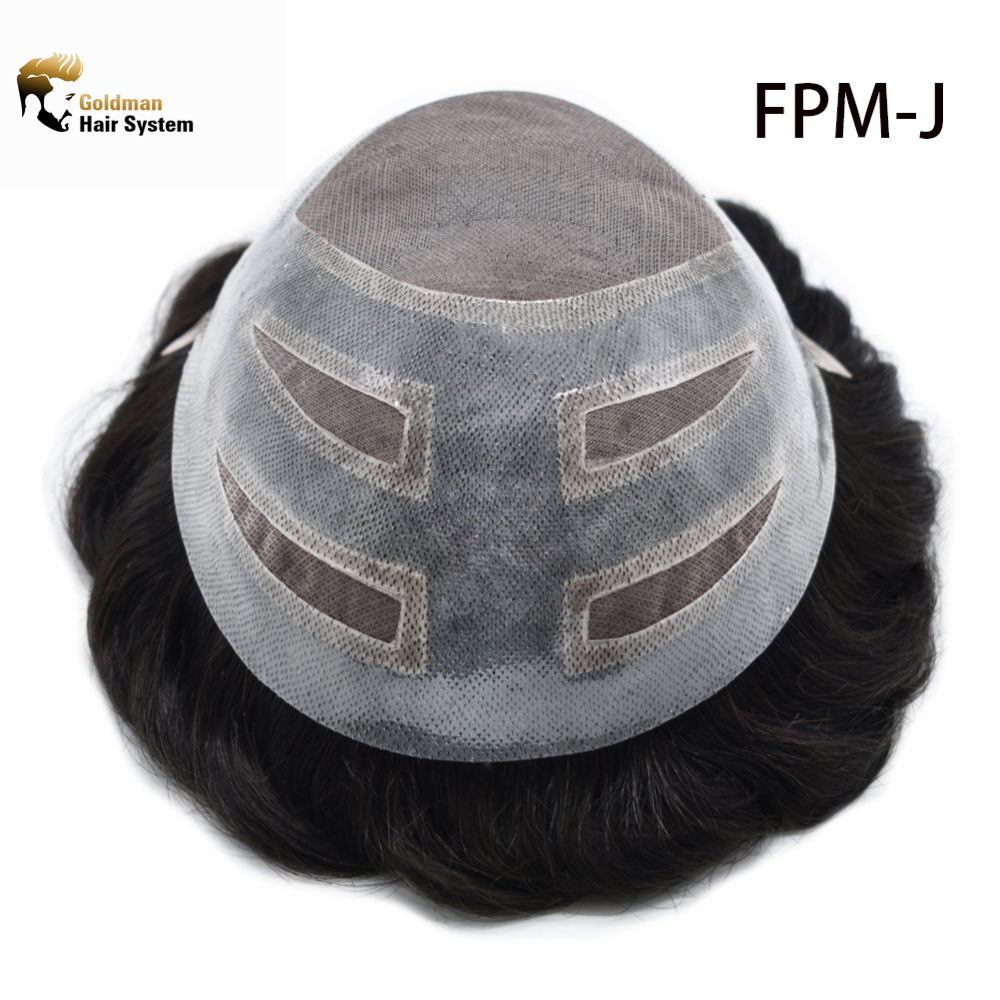 【Goldman Hair】 Fine Monofilament Hair Replacement System | Toupee For Men Durable Hair Piece Natural Hairline Hair Replacement System
