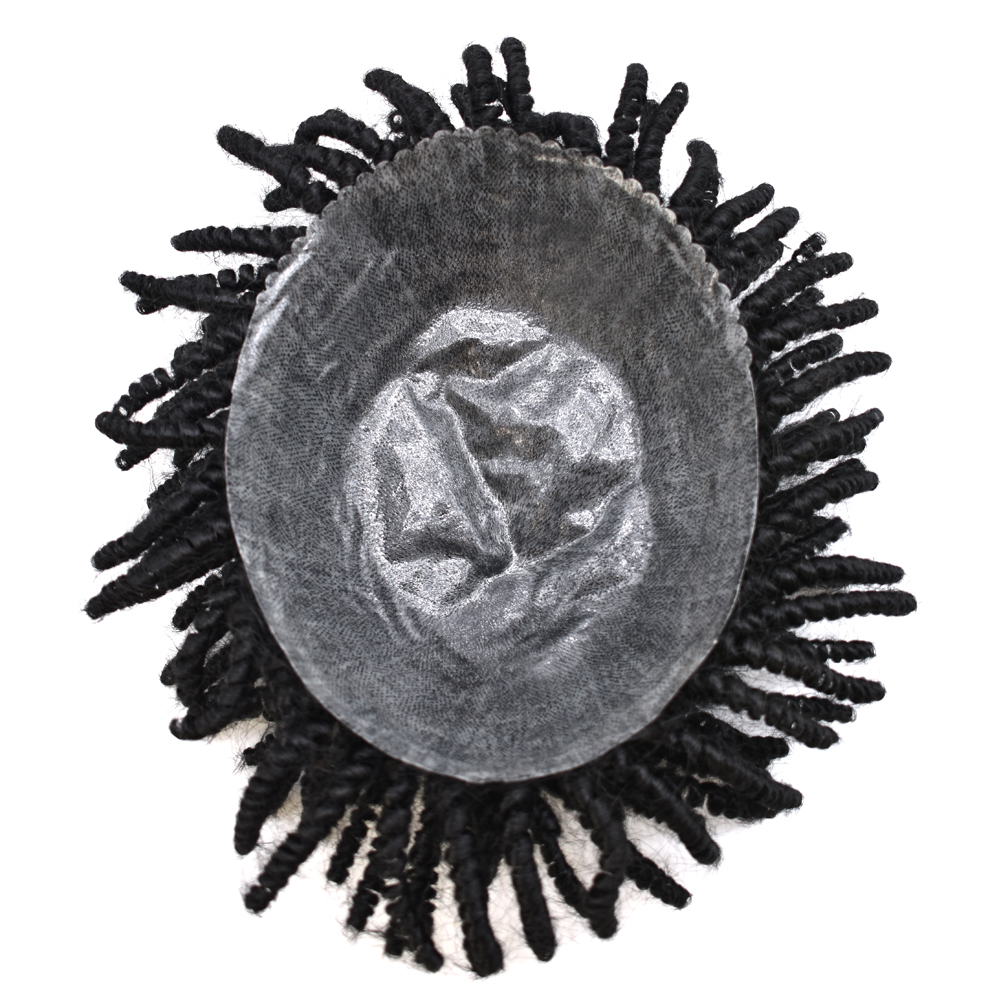 Afro Braids Toupee For Black Men Crochet Braids African American Men Hair Replacement System Dreadlock Human Hair Toupee Afro Hair Unit Locs Braided For Black Men