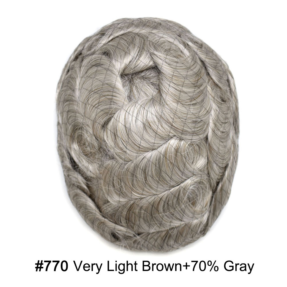 【Goldman Hair】 Fine Monofilament Hair Replacement System Toupee For Men Durable Hair Piece Natural Hairline Hair Replacement System