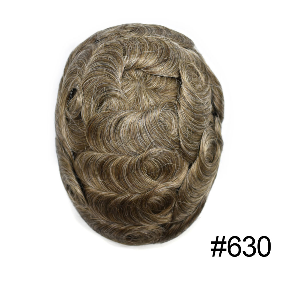 Goldman Q6 Men's Hairpiece | Custom Color Match (Black to Blonde) | French Lace Front & 3" Transparent PU Back