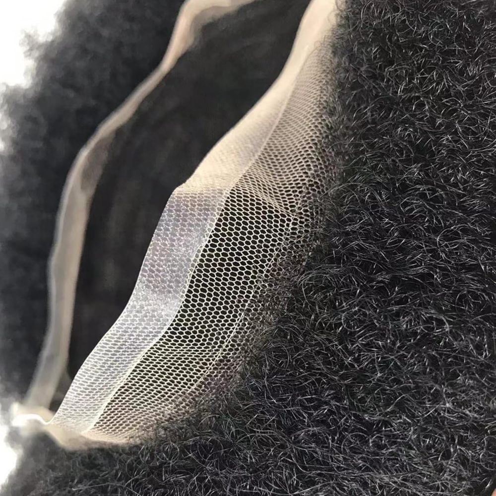 Goldman Mens Full Lace Afro American Wave Toupees - Indian Human Hair, Undetectable Hair Systems