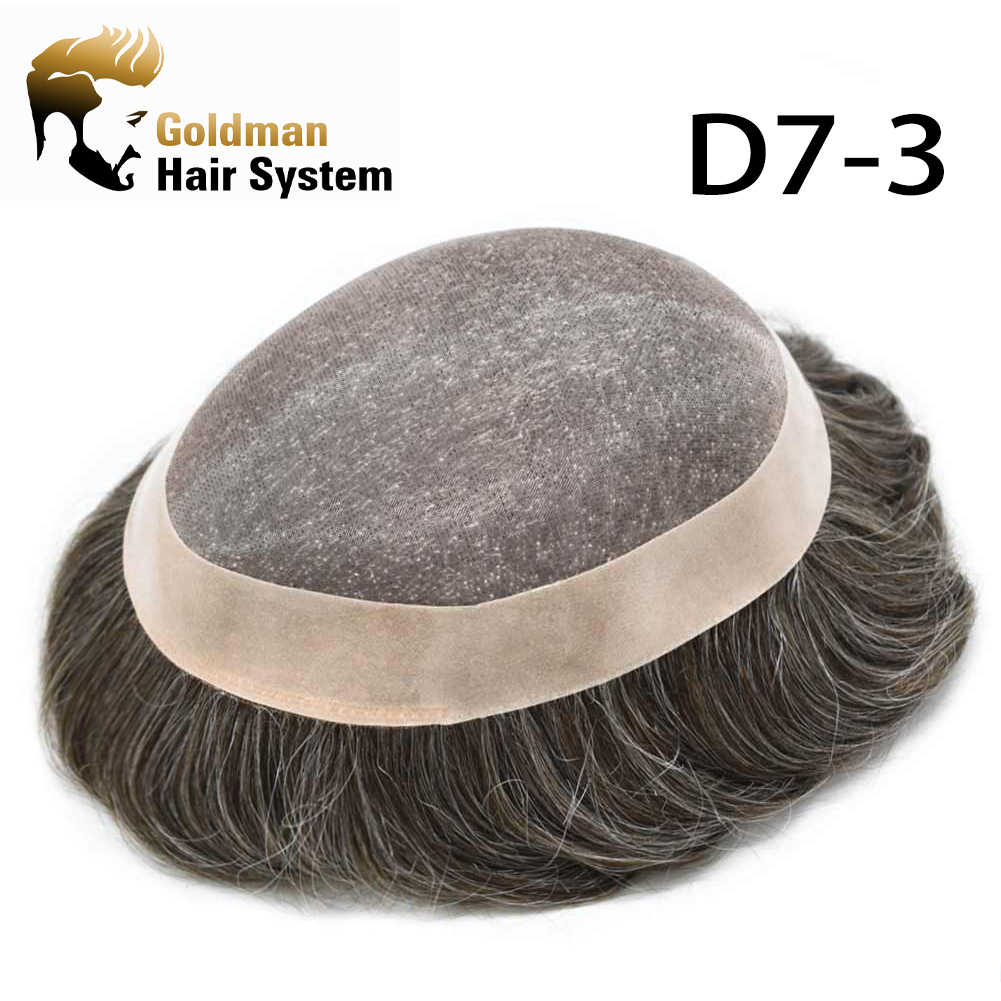 Goldman Premium Hair Replacement D7-3 - Surgical-Grade Mono Lace with Baby Hair Design - Comfortable All-Day Wear for Business Men