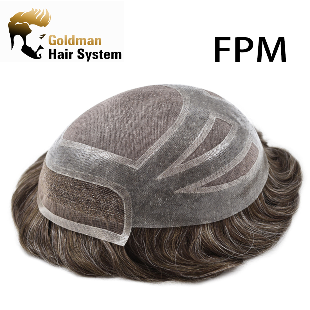 Adjustable size French Lace Front Mens Toupee Fine Mono Hairpiece Poly Skin Natural Hairline Hair System FPM Wig USA Supply