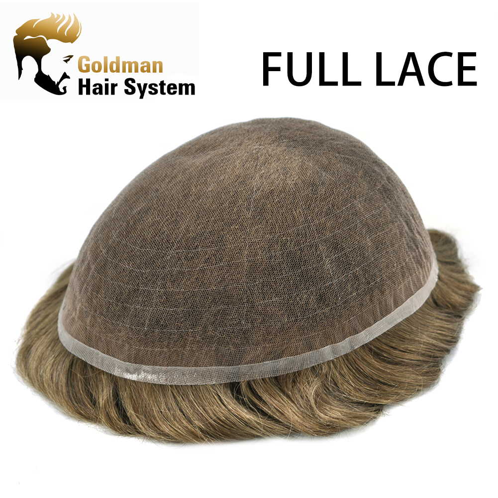Goldman 24/7 Full Swiss French Lace Hair Replacement - Odor-Resistant & Temperature-Regulating - For Delicate Scalps