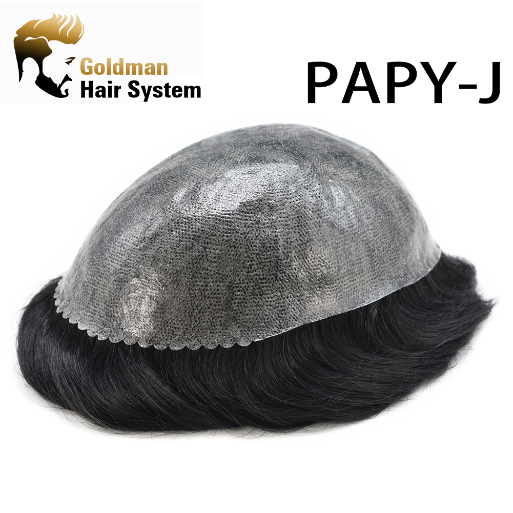 Goldman Long-Wear 0.10mm PU Base PAPY-J Hair Replacement - 10-Day Adhesion Guarantee - Best for Active Professionals