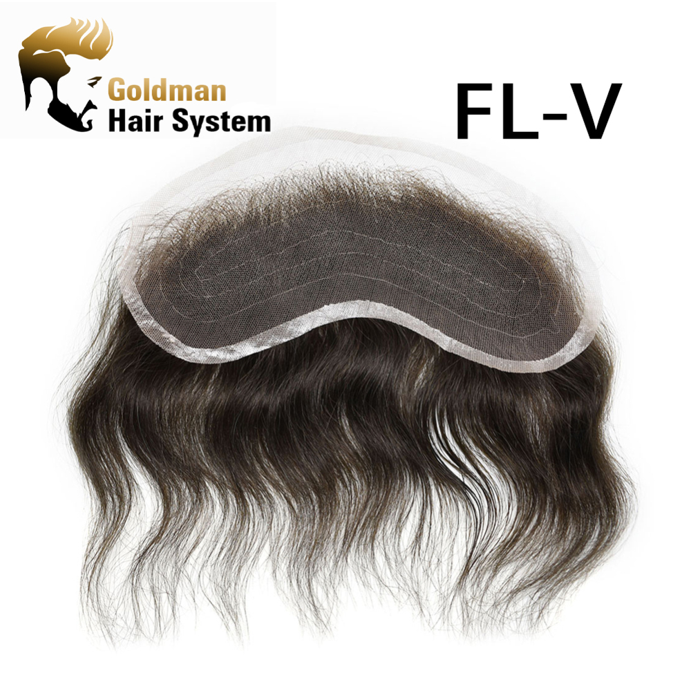 Frontal Hairpiece For Men Full Swiss Lace Frontal Hairpiece Real Human Hair Forehead Hair Piece Frontal Hair Replacement System Receding Forehead Hairline