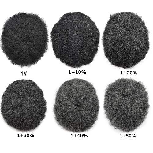 Goldman Mens Lace Afro Hair Unit For Black Men With Clear PU American Wave Toupees - Indian Human Hair, Undetectable Hair Systems