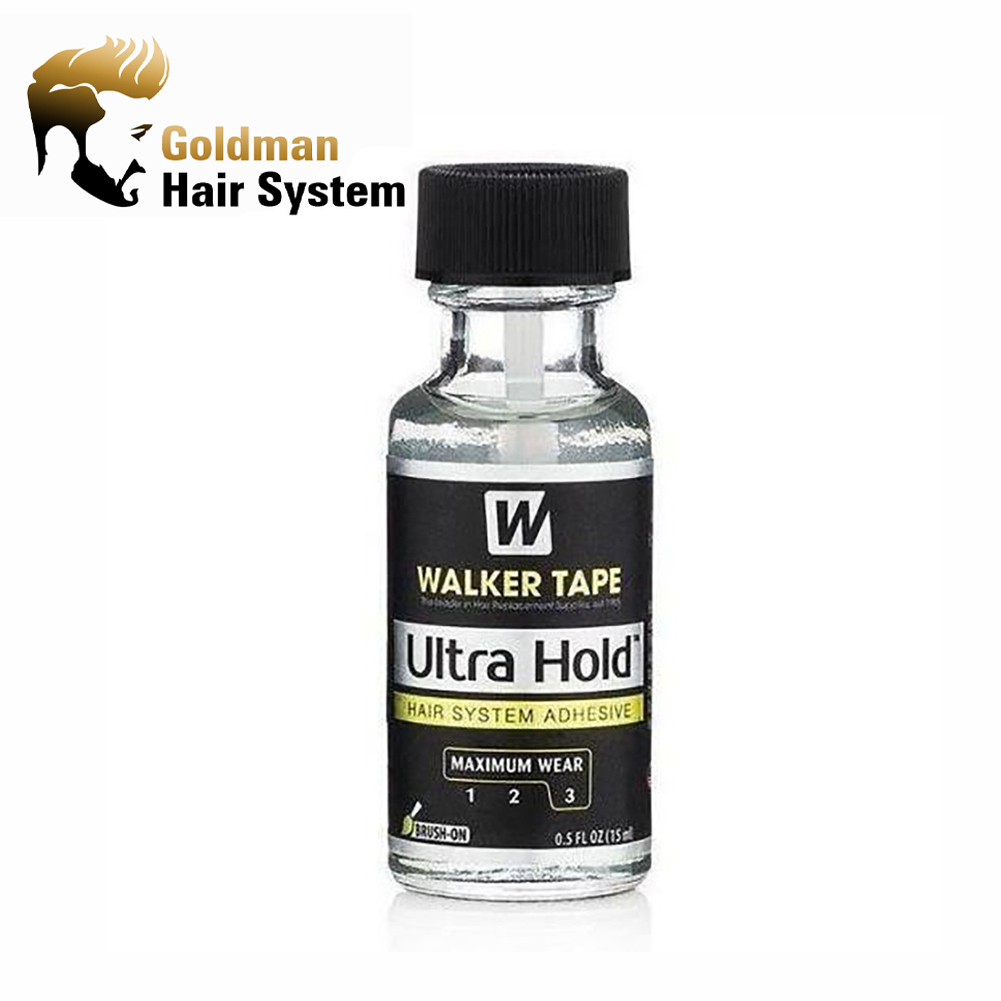 Walker Tape Co. Ultra Hold Hair System Adhesive 1.4 fl oz Brush-On Long-Lasting Waterproof Wig Glue Clear-Drying Lace Wig Adhesive for Sensitive Skin