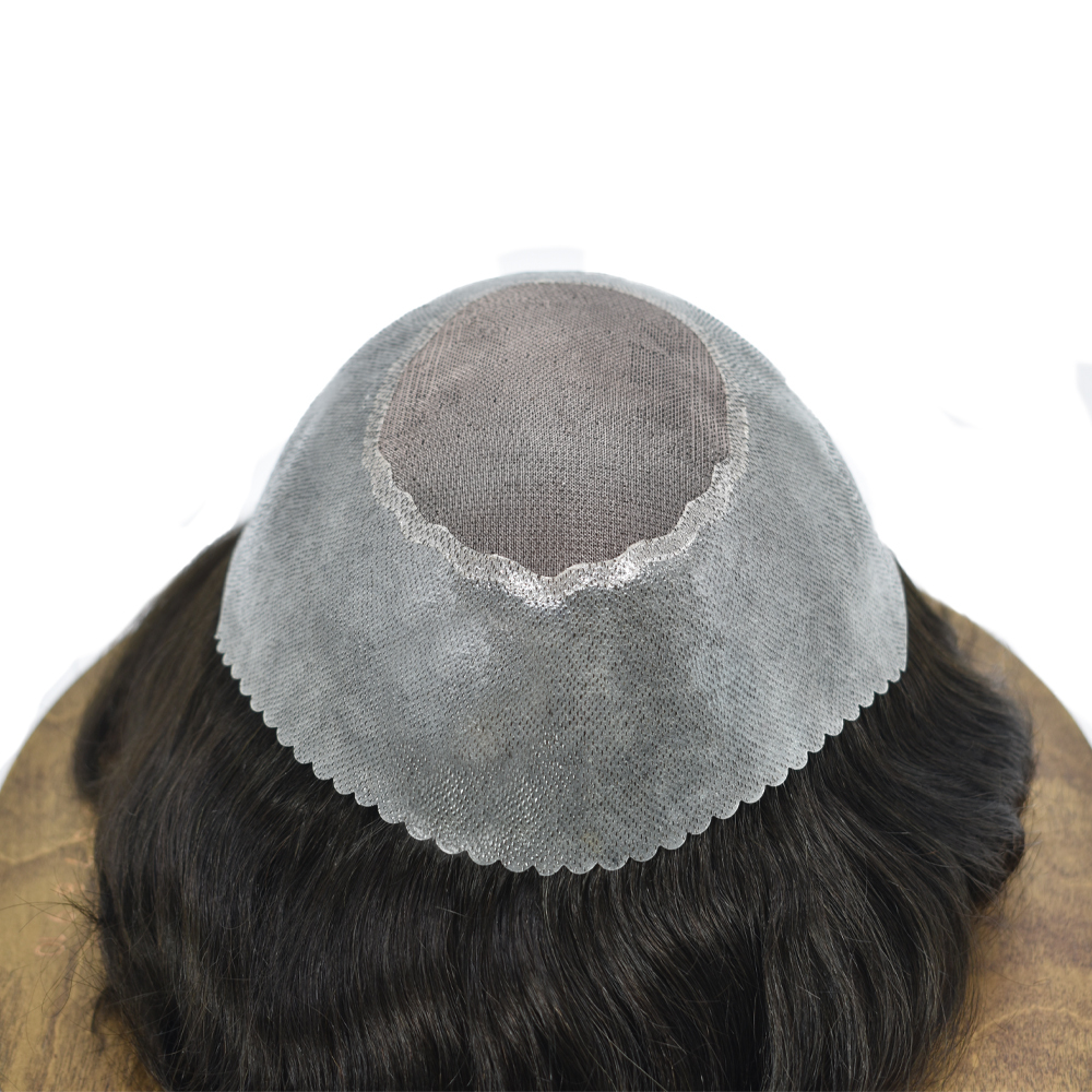 Goldman Premium Mono Lace Hair System Toupee TS-3 |Surgical Grade Fine Mono Center | Mens Toupee Hair Replacement System Men Hairpieces PU Around Natural Hairline Mens Hair Piece Toupee
