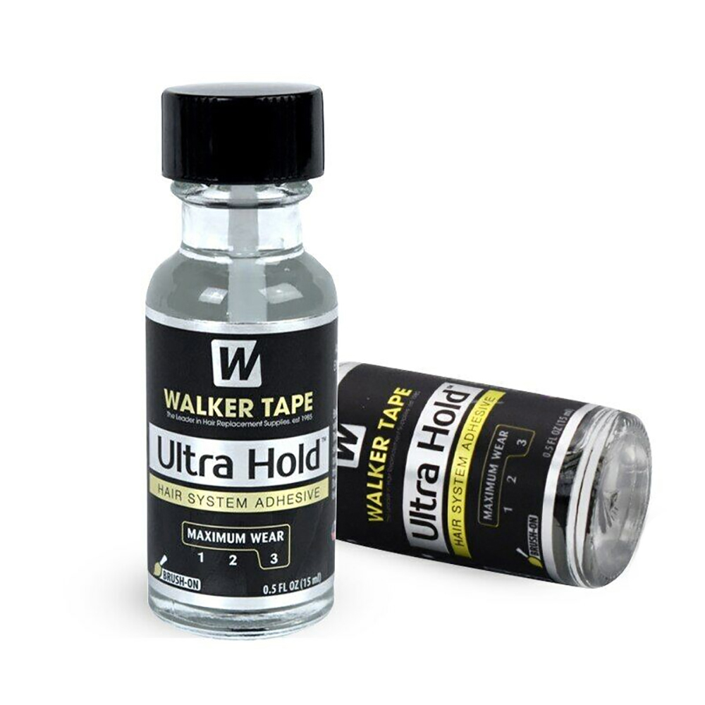 Walker Tape Co. Ultra Hold Hair System Adhesive 1.4 fl oz Brush-On Long-Lasting Waterproof Wig Glue Clear-Drying Lace Wig Adhesive for Sensitive Skin