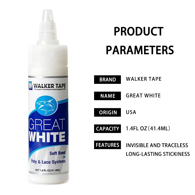 Super Bold Hold Adhesive Liquid Glue 1.4oz Great White Soft Bond Poly and Lace Systems Glue Front Bonding Weave Wigs Active Wig