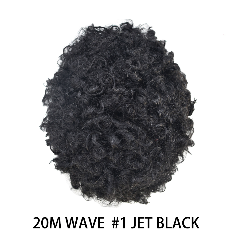 Goldman Mens Lace Afro Hair Unit For Black Men With Clear PU American Wave Toupees - Indian Human Hair, Undetectable Hair Systems