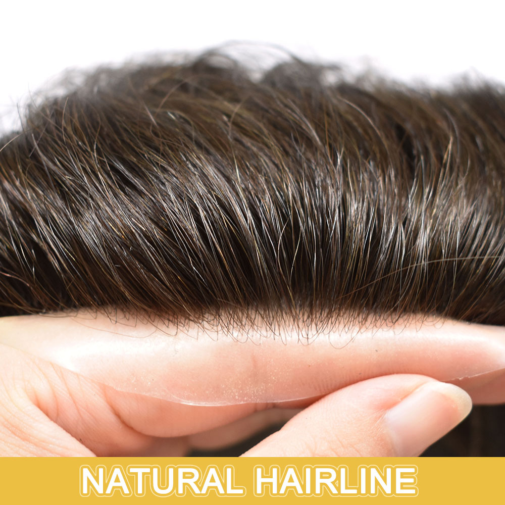 【Goldman Hair】Lace  Toupee For Men With Skin GM4- Thin Durable Skin, Indian Remy Hair - Natural Prosthesis Hair Replacement