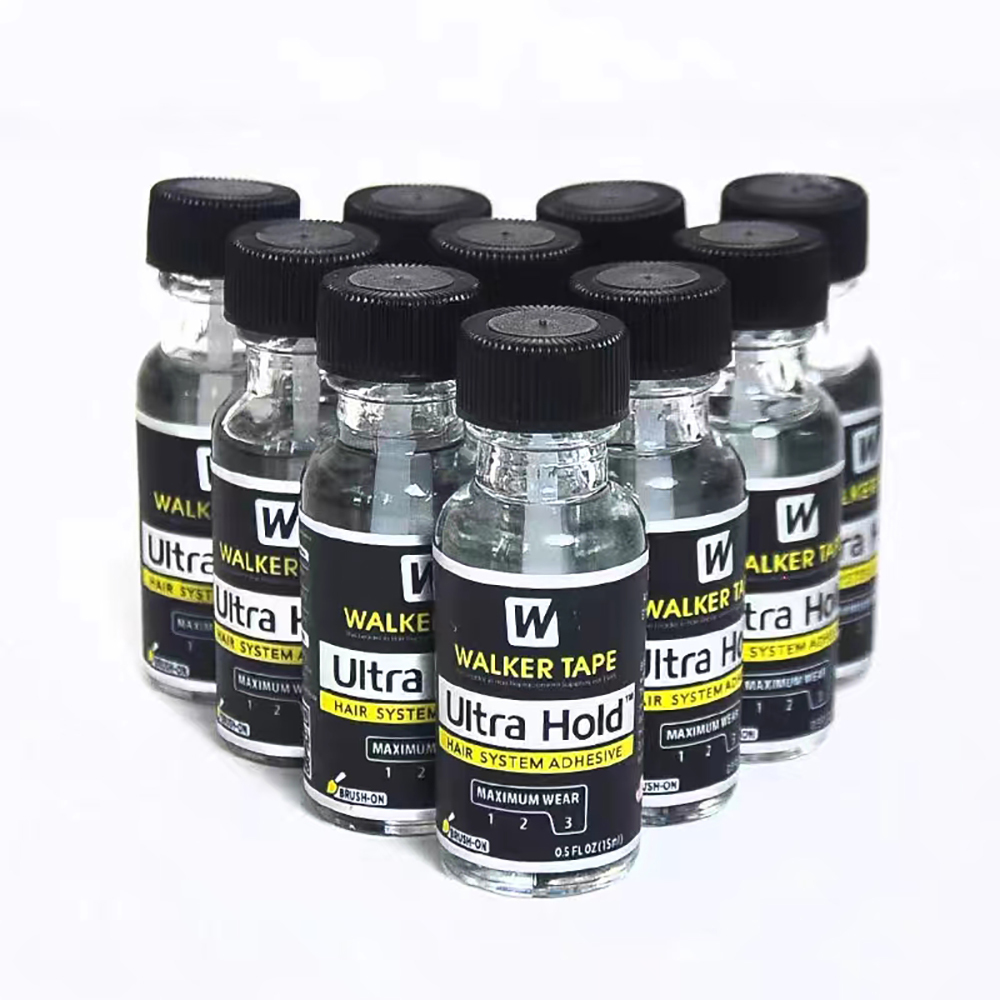 Walker Tape Co. Ultra Hold Hair System Adhesive 1.4 fl oz Brush-On Long-Lasting Waterproof Wig Glue Clear-Drying Lace Wig Adhesive for Sensitive Skin
