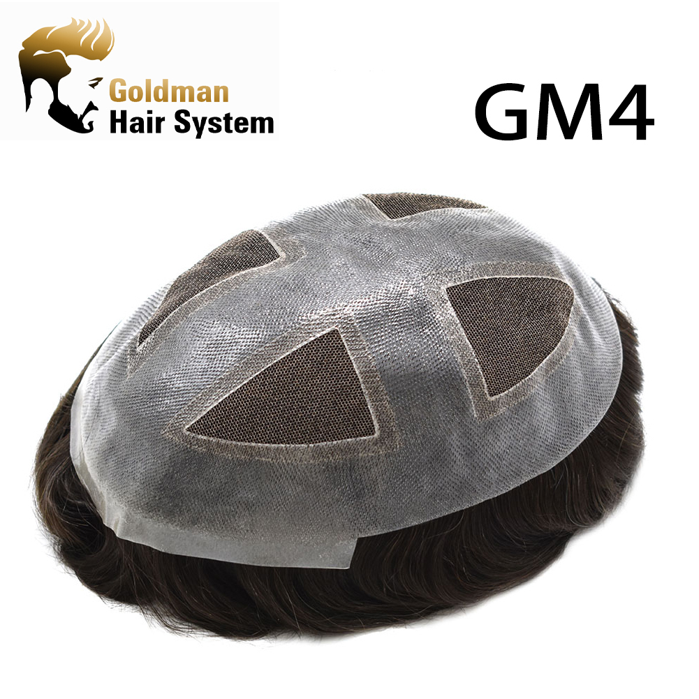 Goldman BIO Lace Front Toupee for Men - Thin Durable Skin, Indian Remy Hair - Natural Prosthesis Hair Replacement