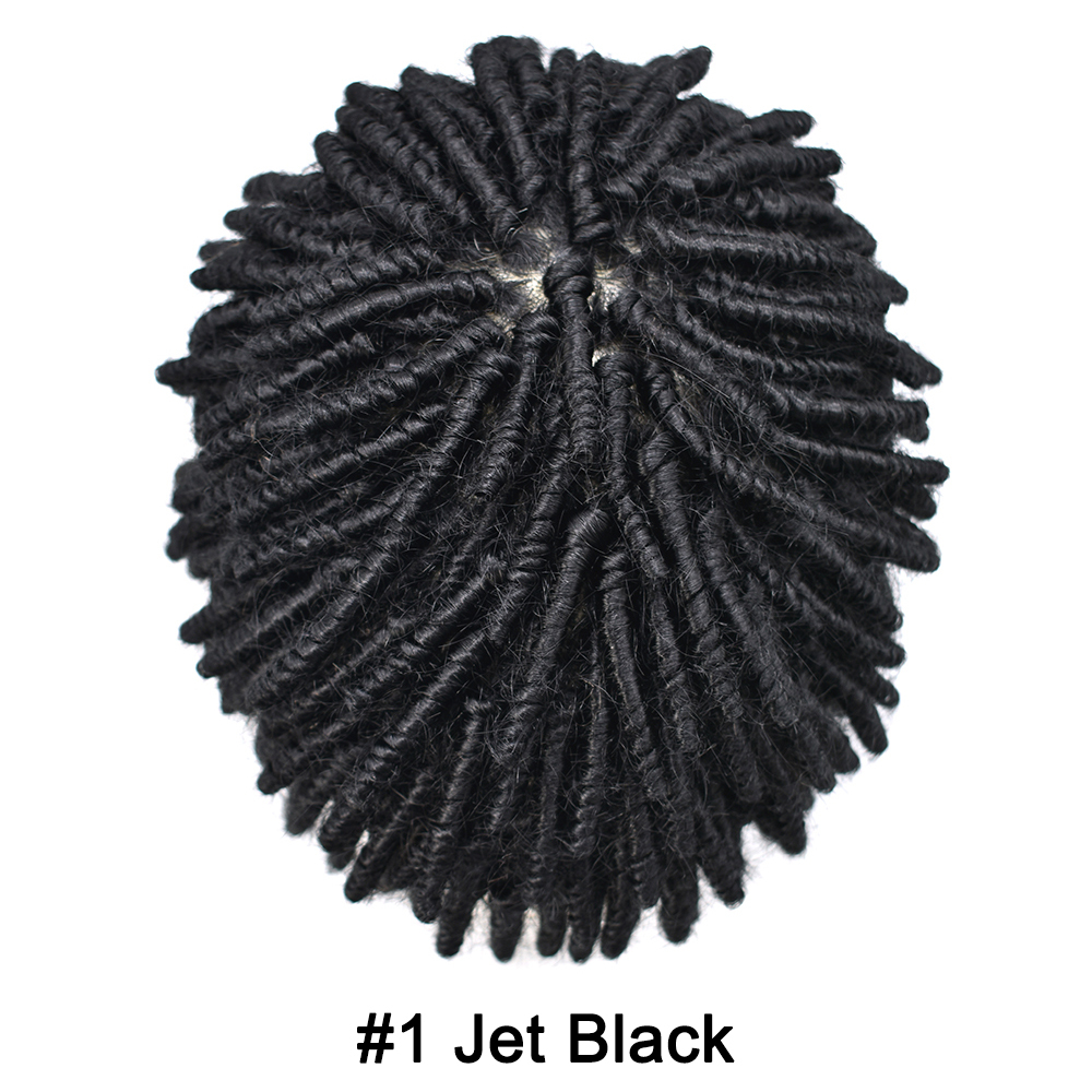 Afro Braids Toupee For Black Men Crochet Braids African American Men Hair Replacement System Dreadlock Human Hair Toupee Afro Hair Unit Locs Braided For Black Men